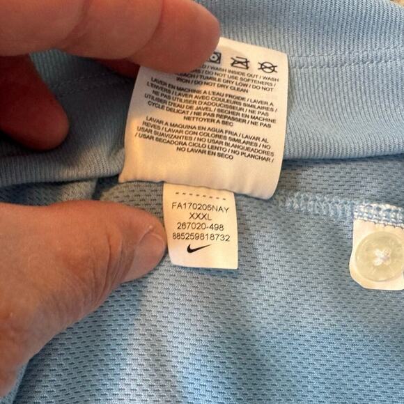 Nike Golf DRI-FIT collard  Shirt, size 3XL; Light Blue - Picture 6 of 7